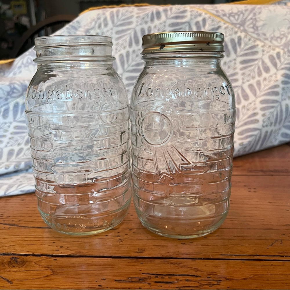 Longaberger Clear Glass Storage Jars